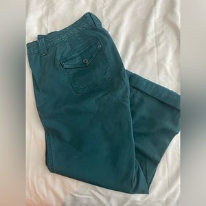 Crop twill mid rise pant